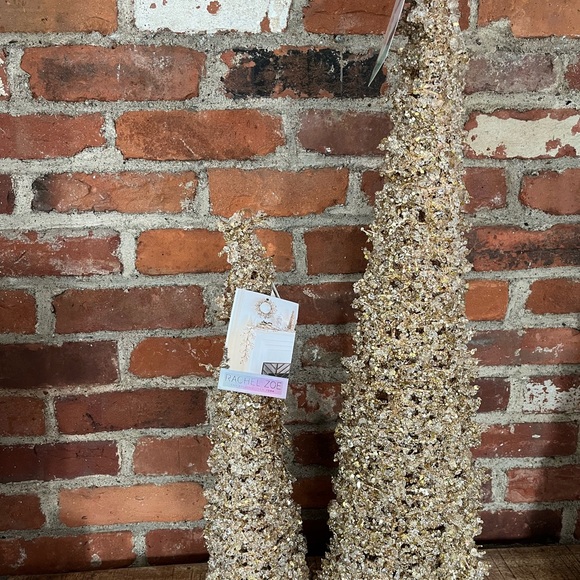 Rachel Zoe gold sparkly Christmas trees. One is 30 inches. The smaller one is 18 - Picture 5 of 16